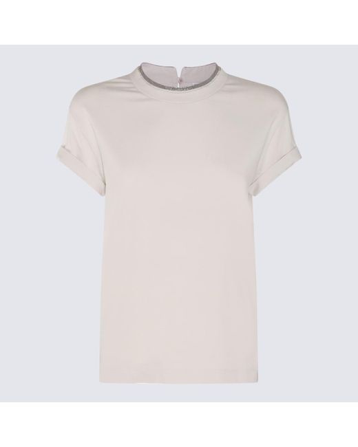 Brunello Cucinelli Pink Light Cotton Blend T-Shirt
