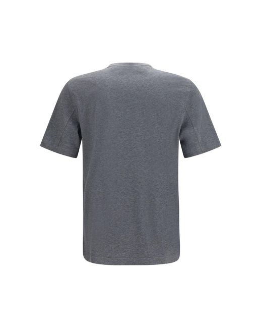 Brunello Cucinelli Gray Cotton Printed T-Shirt T-Shirts for men