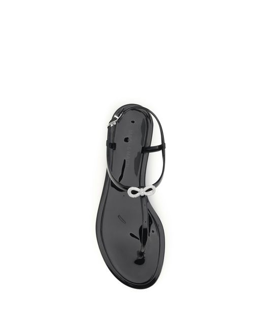 Mach & Mach Black Sandals Double Bow Upper: Rubber
