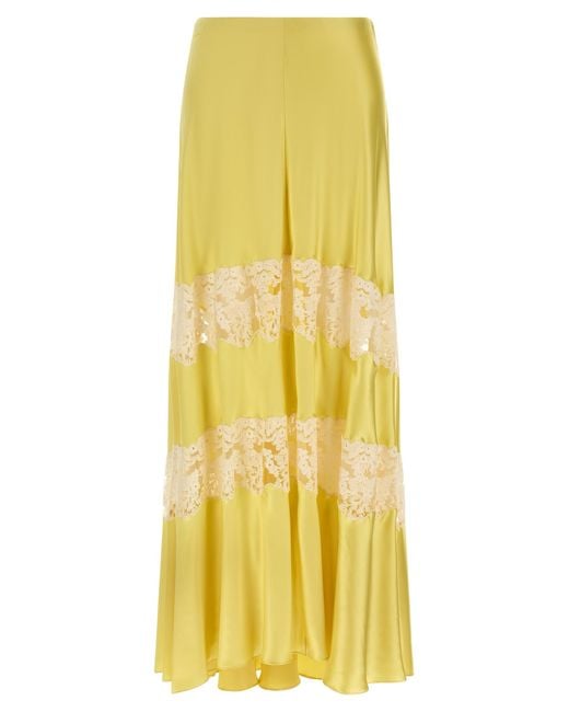 Alberta Ferretti Yellow Viscose Mini Skirt