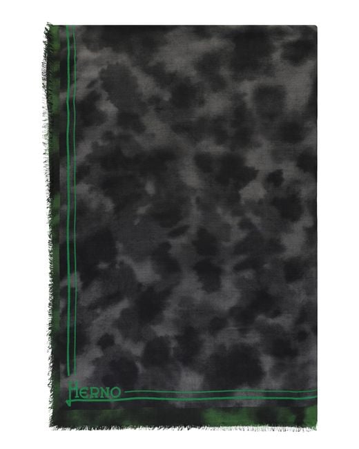 Herno Black Elegant Scarf With Logo Detail for men