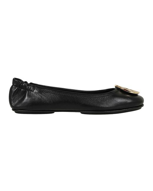 Tory Burch Minnie Travel Ballet With Metal Logo in Black Lyst UK