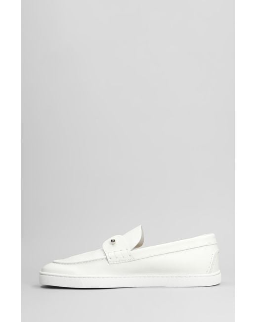 Christian Louboutin White Chambeliboat Loafers for men