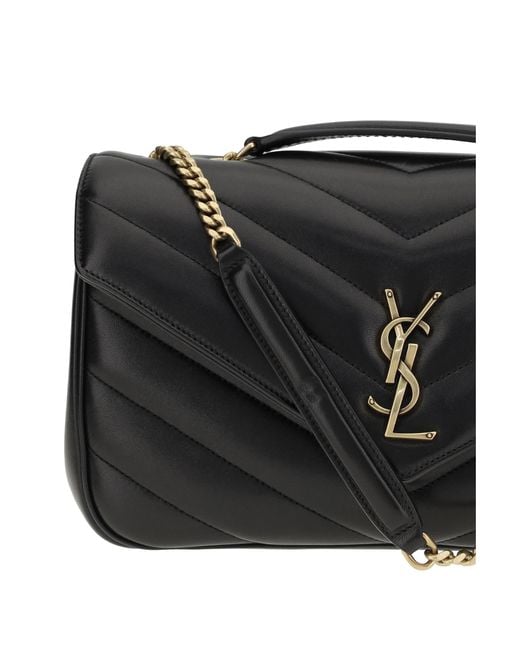 Saint Laurent Black Loulou Shoulder Bag Lambskin