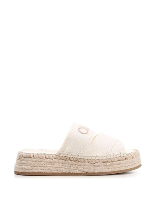Chloé White Mila Flatform Sandal