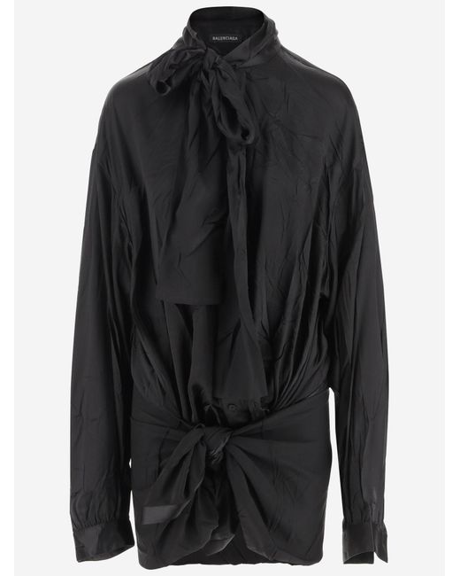 Balenciaga Black Silk Blouse