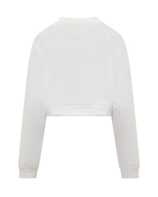 Dolce & Gabbana White Jersey Sweatshirt With Dg Embroidery