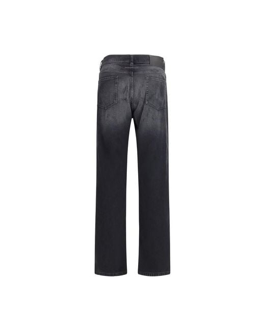 MM6 by Maison Margiela Blue Cotton Straight-Leg Jeans Clothing for men