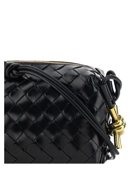 Bottega Veneta Black Shoulder Bag Loop Calfskin-Brass Calf Leather