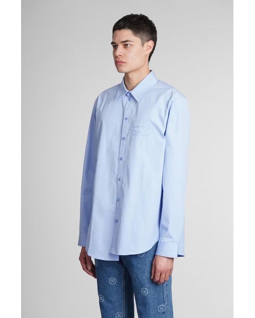Martine Rose Shirt In Blue Cotton for Men | Lyst