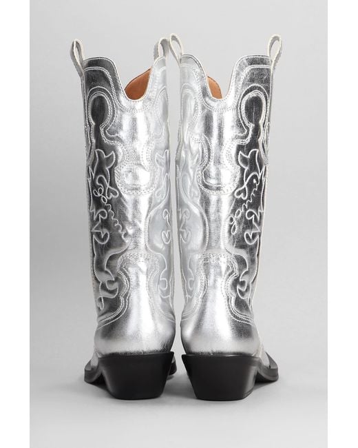 Ganni White Texan Boots