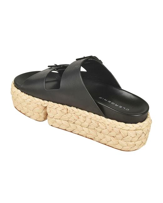 Robert Clergerie Black Qiana Wedge Sandals