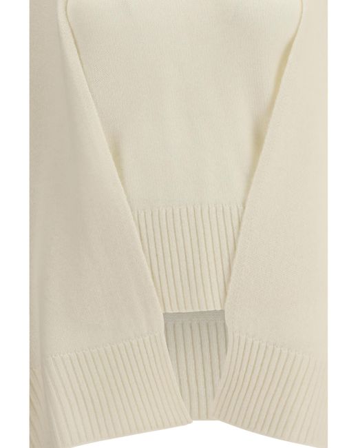 Totême White Cashmere Poncho Sweater (Capra Hircus)
