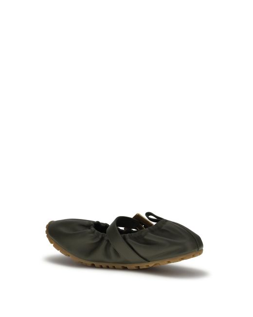 Balmain Green Ballerinas Buckle-Strap Ballerina Shoes