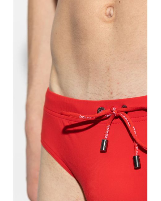 Dolce & Gabbana Red Swimming Briefs for men