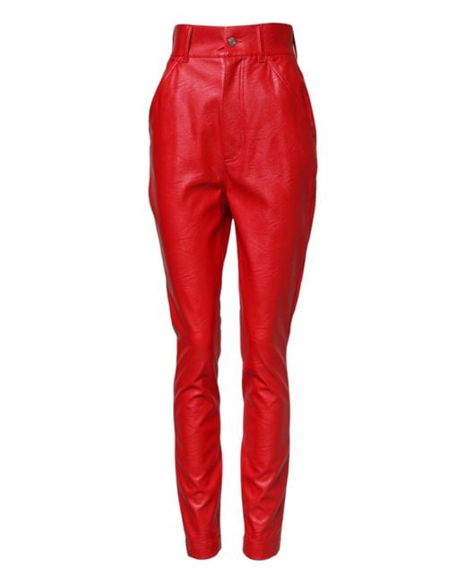 Dolce & Gabbana Viscose High Waist Tapered Trouser Pants
