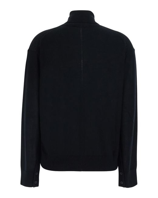 Semicouture Black V-Neck Sweater Freda Virgin Wool Tops