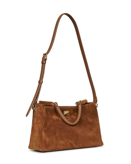 Dolce & Gabbana Brown Camel Vittoria Medium Handbag With Shoulder Strap