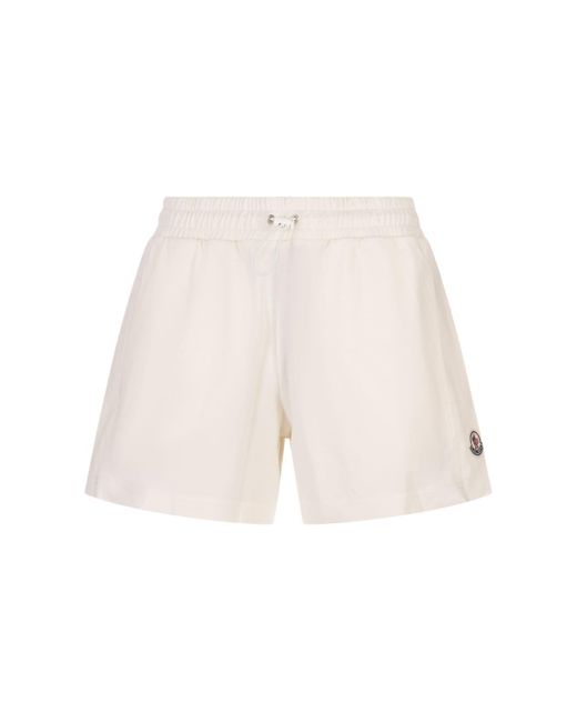 Moncler White Jersey Shorts