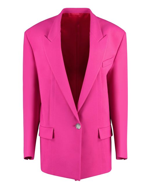 The Attico Pink Glen Single-breasted One Button Jacket