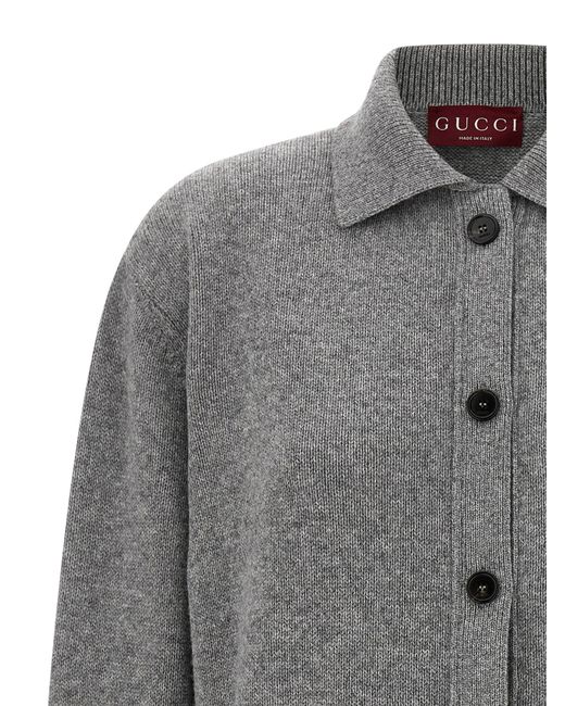Gucci Gray Polo Cardigan