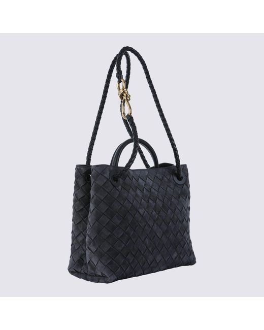 Bottega Veneta Black Leather Lets Go Little One Top Handle Bag