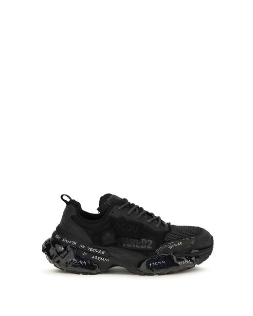 DSquared² Black Faster Sneakers With Mesh Inserts for men