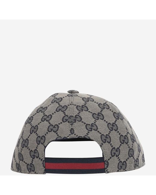 Gucci Gray Baseball Hat Gg Fabric Polyester for men