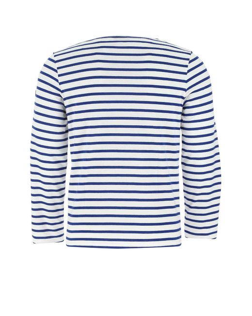 Saint James Blue Embroidered Cotton T-Shirt for men