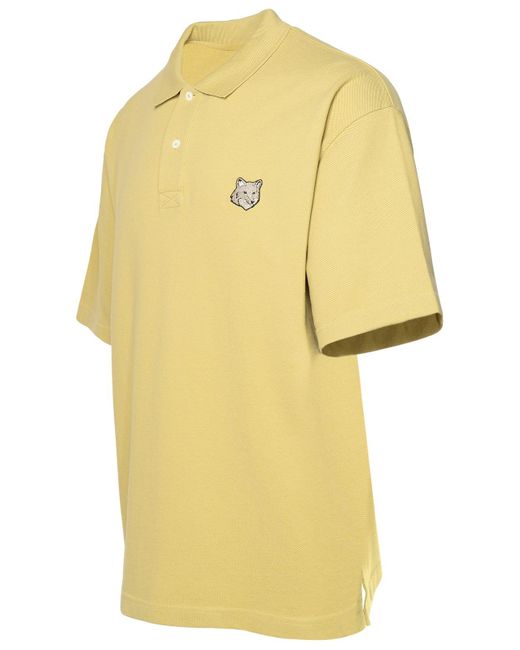 Maison Kitsuné Yellow Khaki Cotton Polo Shirt for men