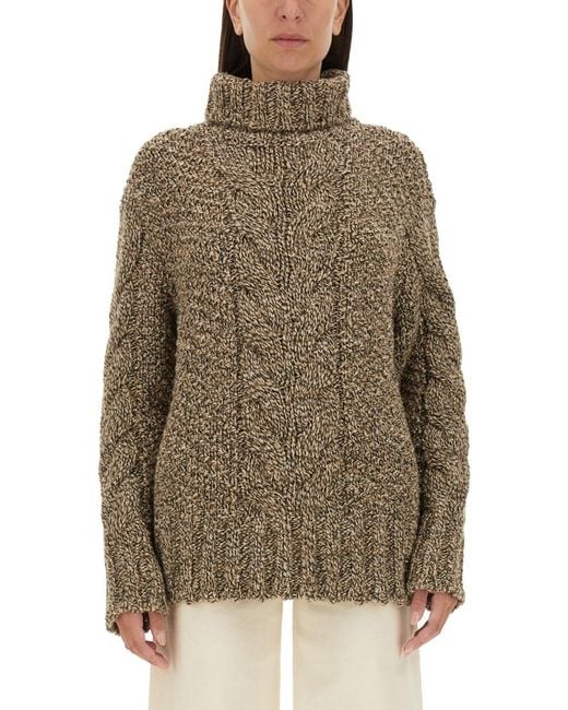 Kiton Green Wool Jersey Camel Jumpers