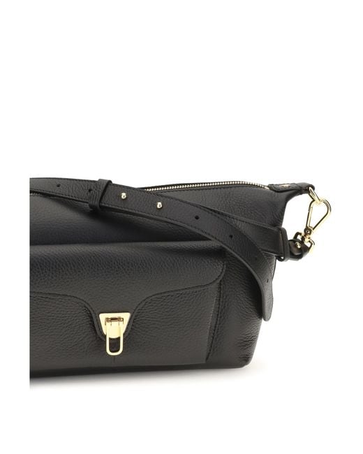 Coccinelle Gray Beat Generation Shoulder Bag Calf Leather Bos Taurus