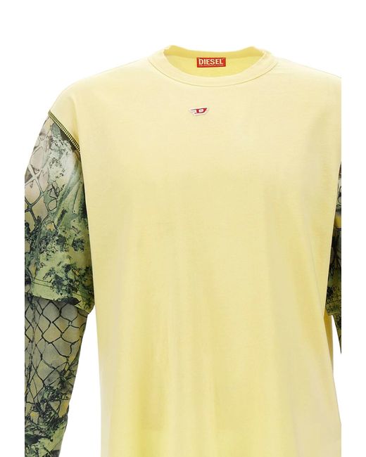 DIESEL Yellow T-Wesher Cotton Sweater for men
