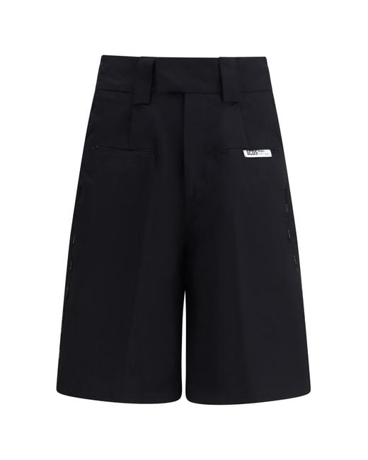 Gcds Blue Shorts With Logo Piping Cotton; Elastane Bermuda for men