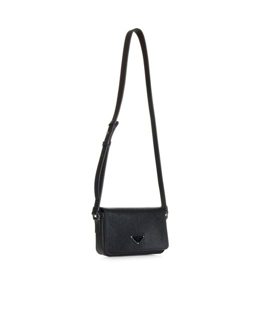 Prada White Shoulder Bag Saffiano Leather Calf for men