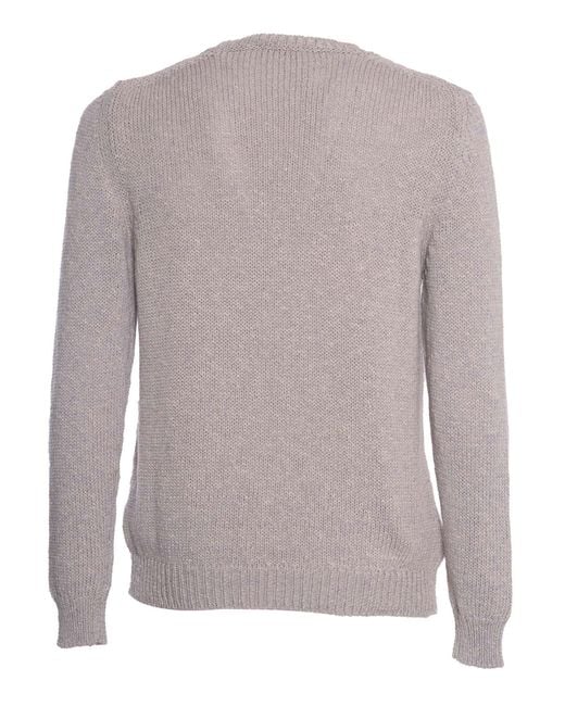 SETTEFILI CASHMERE Gray Crew Neck Sweater for men