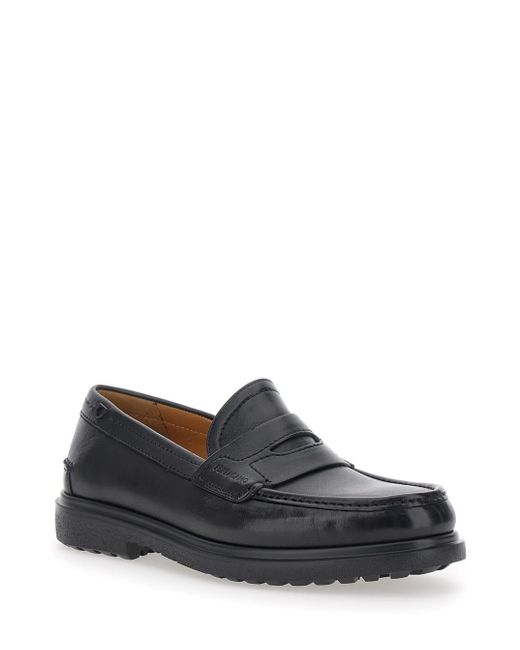 Ferragamo Gray 'Brema' Loafers With Tonal Stitching And Almond Toe for men