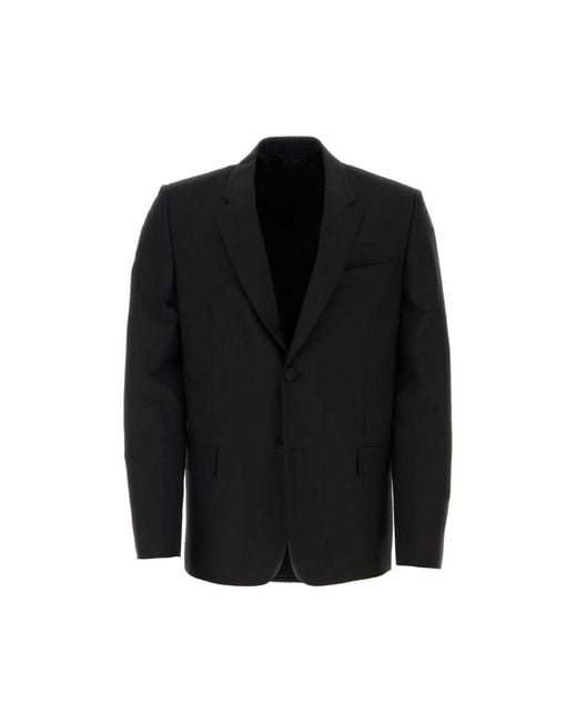 Givenchy Regular Fit Jacket Notch Lapel_Black Clothing