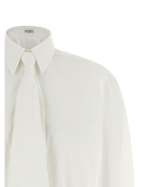 Brunello Cucinelli White Cotton Blouse