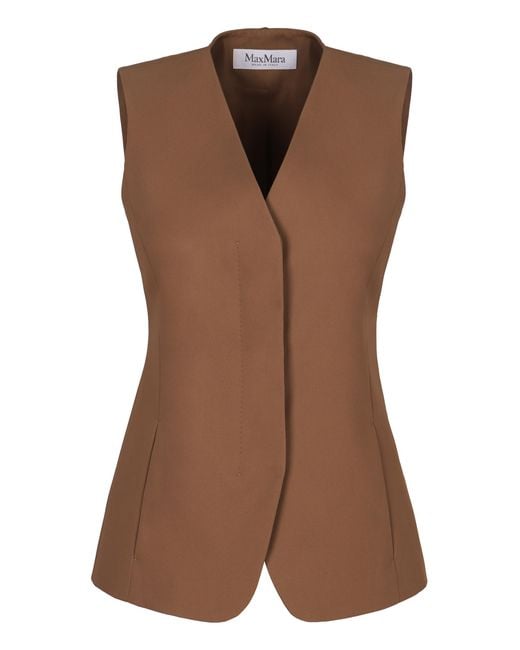 Max Mara Brown Vest Reno Cotton Blazers