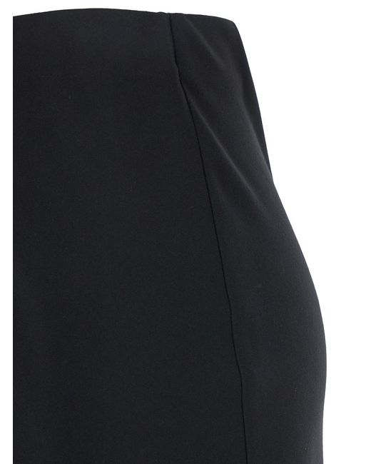 Le Plain Black Midi Skirt With Concealed Side Zip Closure