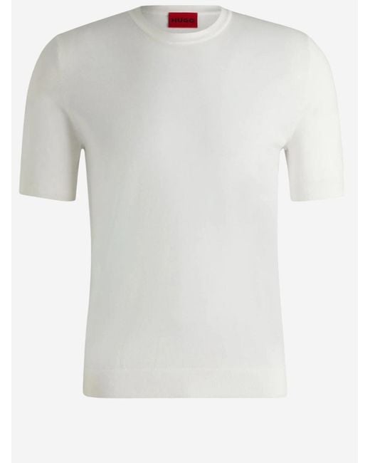 Boss White Sweater Viscose Blend for men