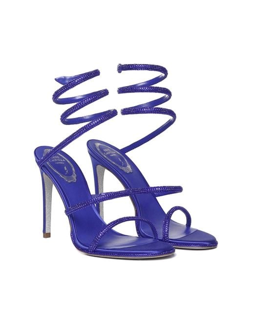 Rene Caovilla Blue Cleo Sandals