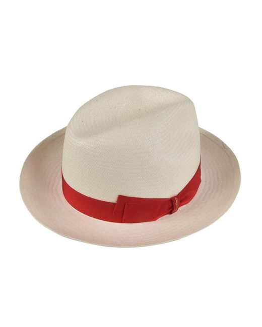 Borsalino Gray Bow Detail Woven Hat