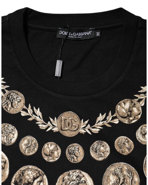 Dolce & Gabbana Black Coin Print Basic Tshirt for men