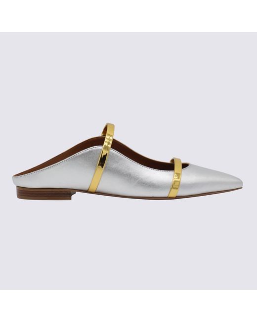 Malone Souliers Brown Silver And Gold-tone Leathher Maureen Flat Shoes