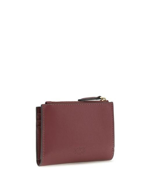 Pinko Purple Wallet With Logo Calf Leather Bos Taurus