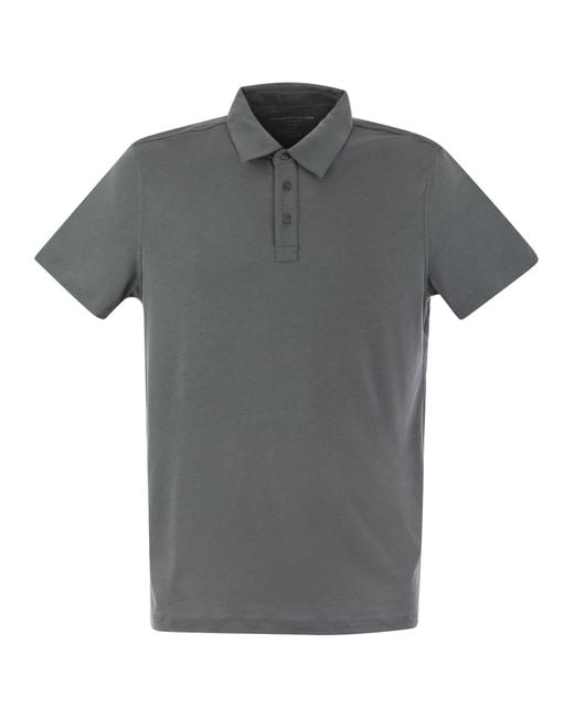 Majestic Filatures Gray Short-Sleeved Polo Shirt for men
