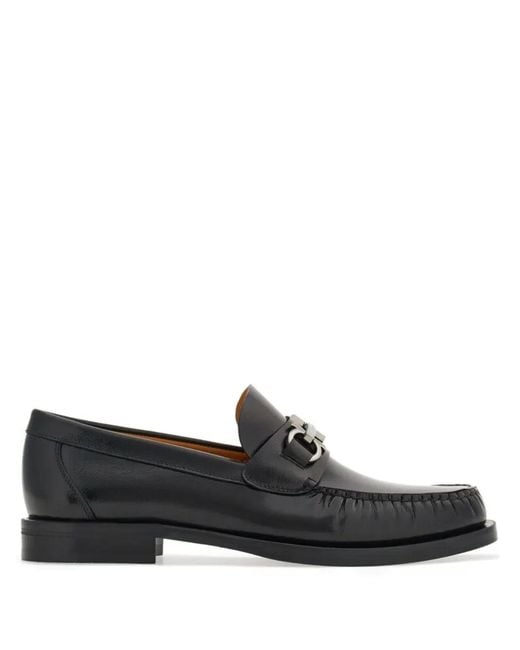 Ferragamo Black British Gancini Loafers for men