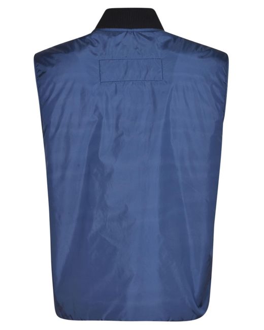 Fay Blue Logo Detail Zipped Vest for men